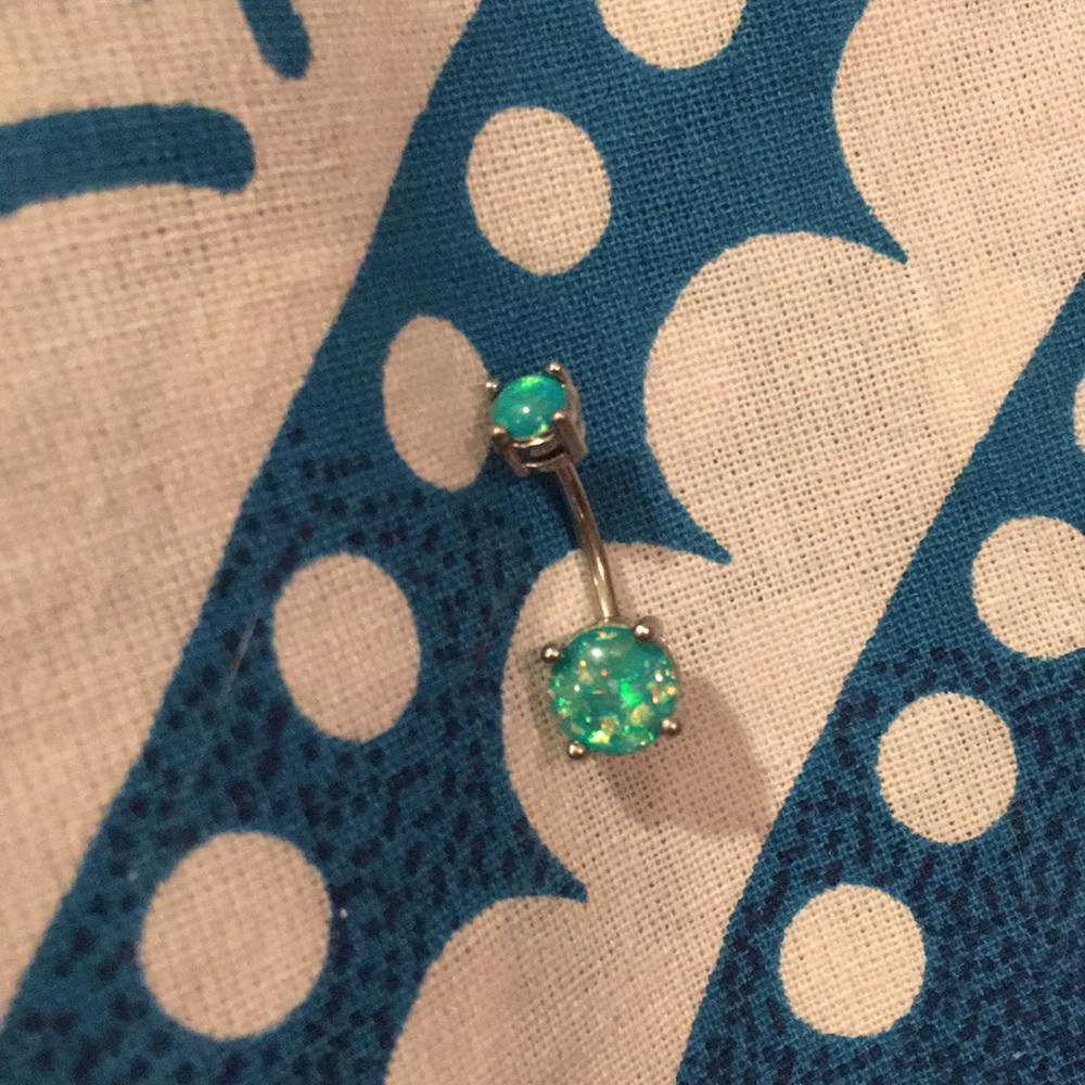Turquoise/ Silver Belly Ring